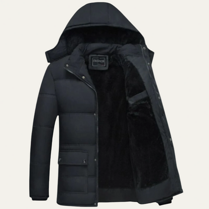 Warm Insulated Puffer Coat with Removable Hood