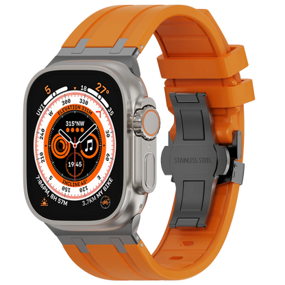 Flexible Rubber Apple Watch Strap With Silver Buckle