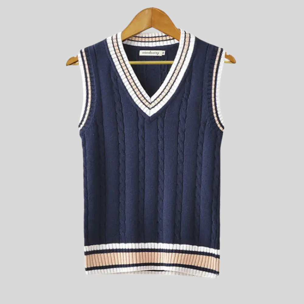Men's Warm Crew Neck Vest Sweater