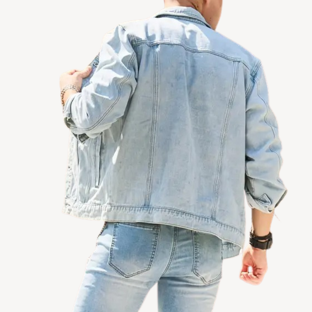 Faded Casual Jeans Jacket for Men
