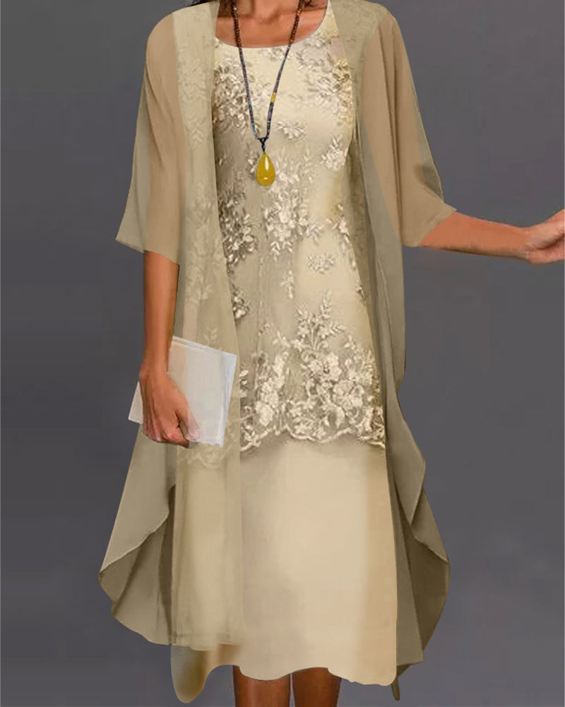 Elegant 2 Piece Chiffon Party Dress - OutfitLondon