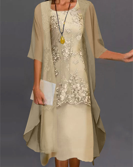 Elegant 2 Piece Chiffon Party Dress - OutfitLondon