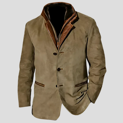 Classic Contrast Collar Mens Jacket