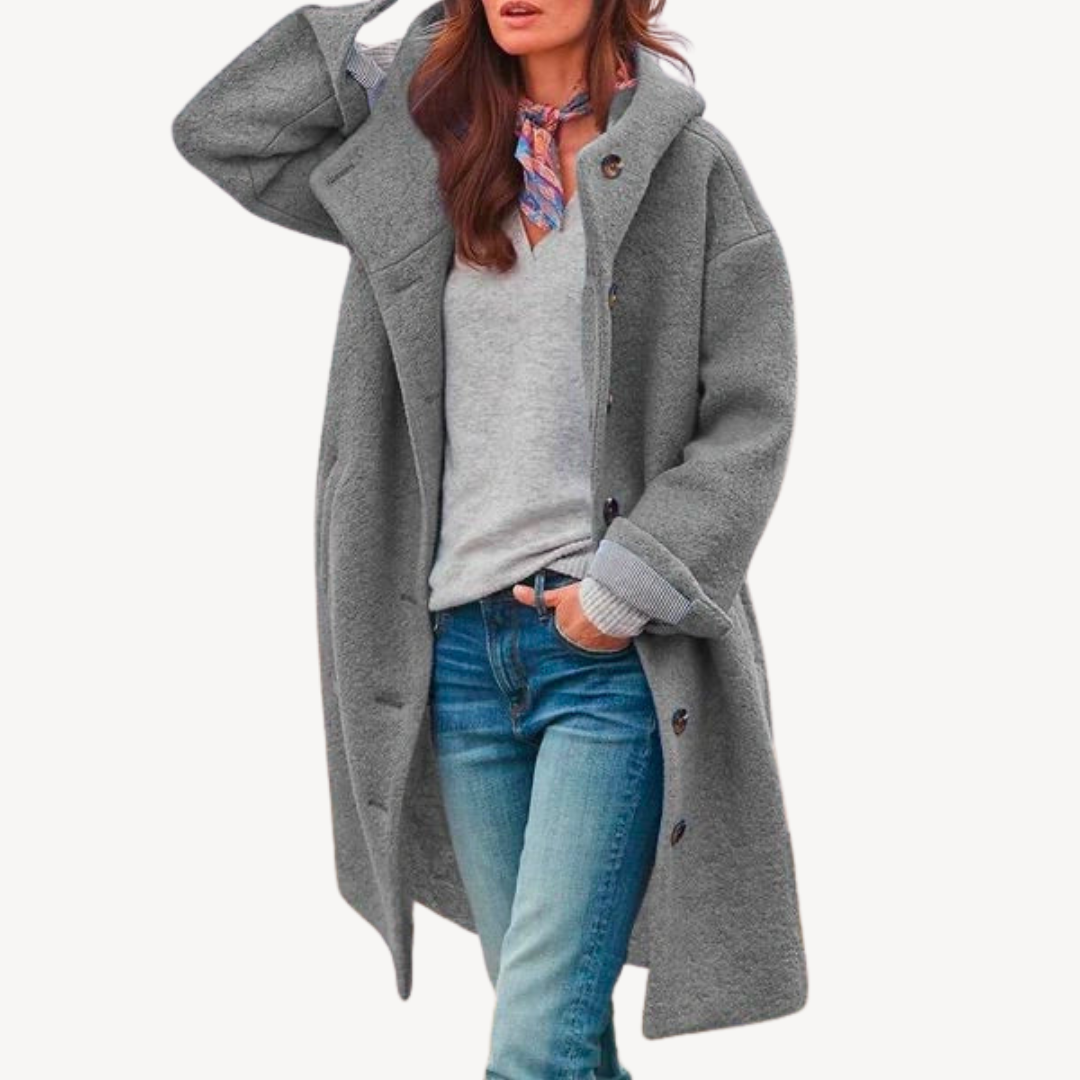 Ladies Warm Button Front Trench Coat