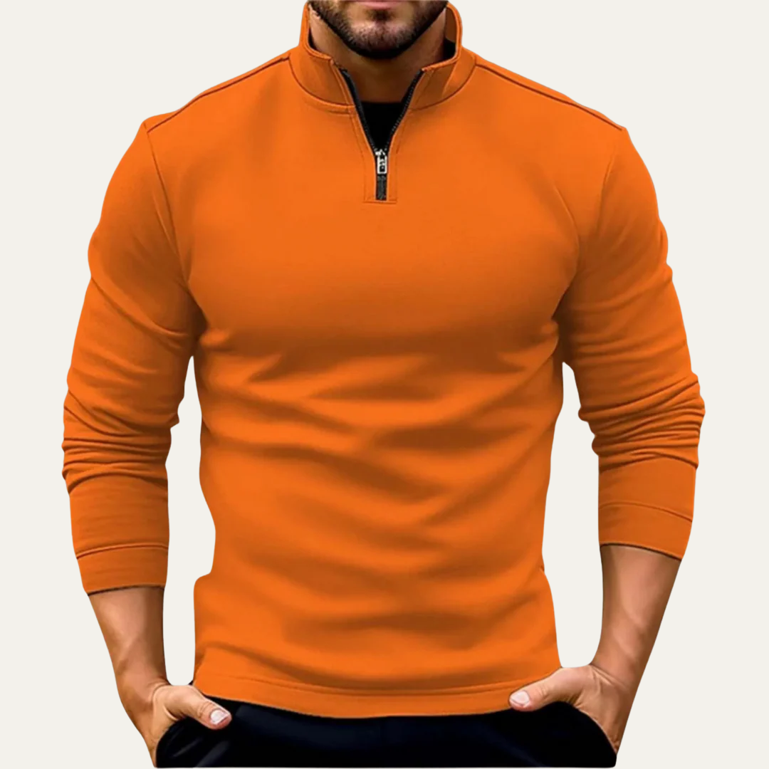 Slim Fit Men's Quarter Zip Sweater