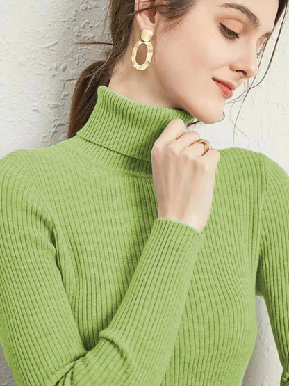Warm Women's Cable Knit Turtleneck Jumper Sweater