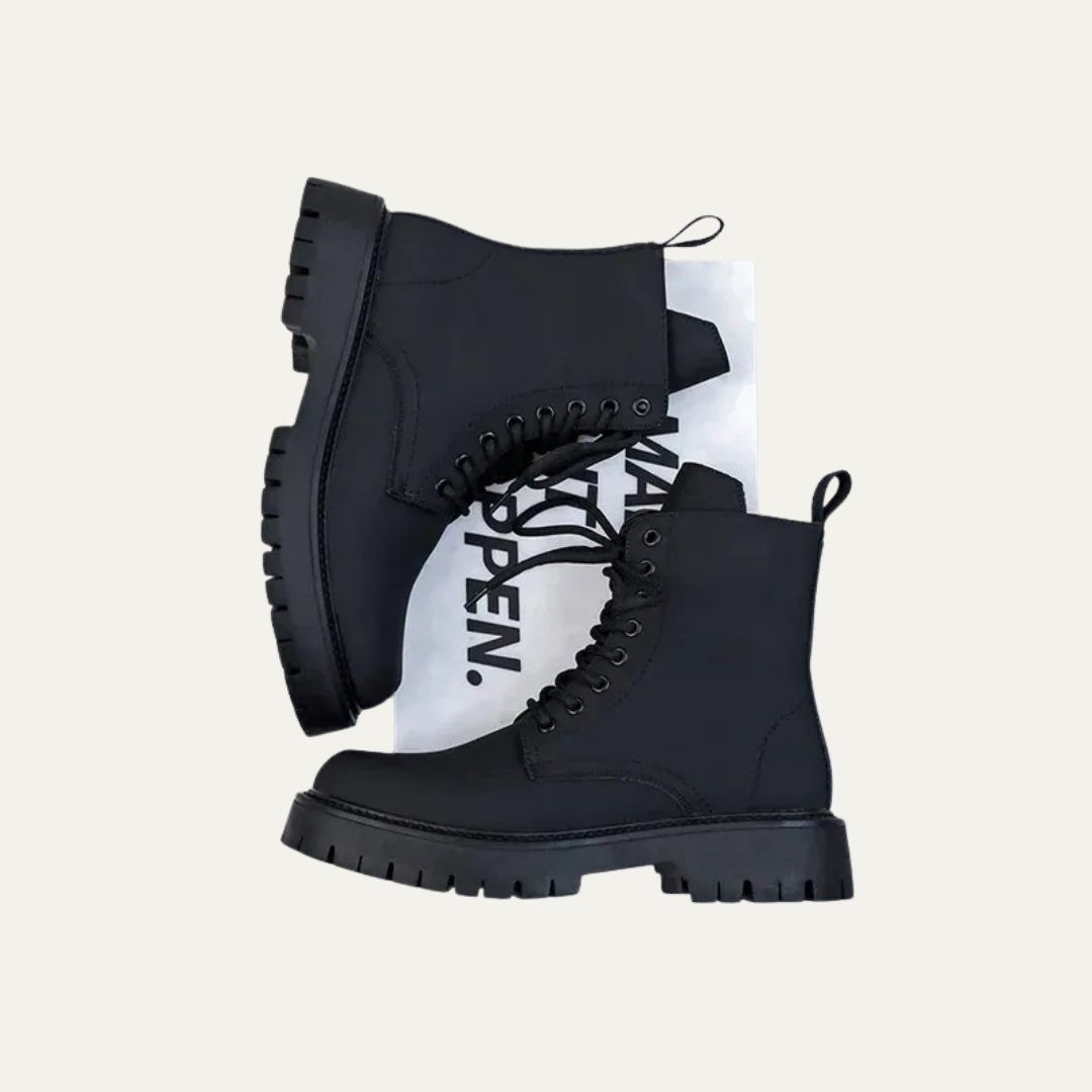 Men's Glossy Lace Up Ankle Boots