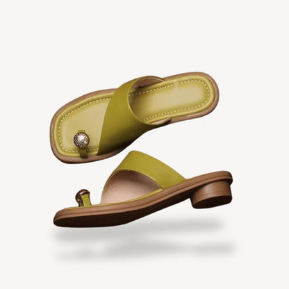 Comfortable Wide Toe Leather Sandals for Women
