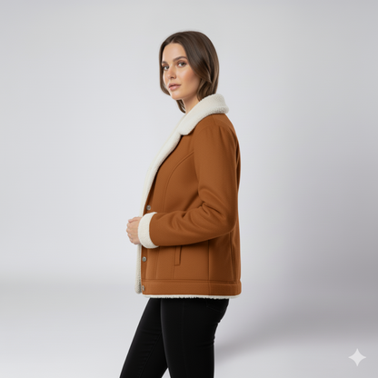 Warm Women's Parka Jacket with Fleece Lining