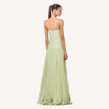 Elegant Emerald Off Shoulder Evening Dress
