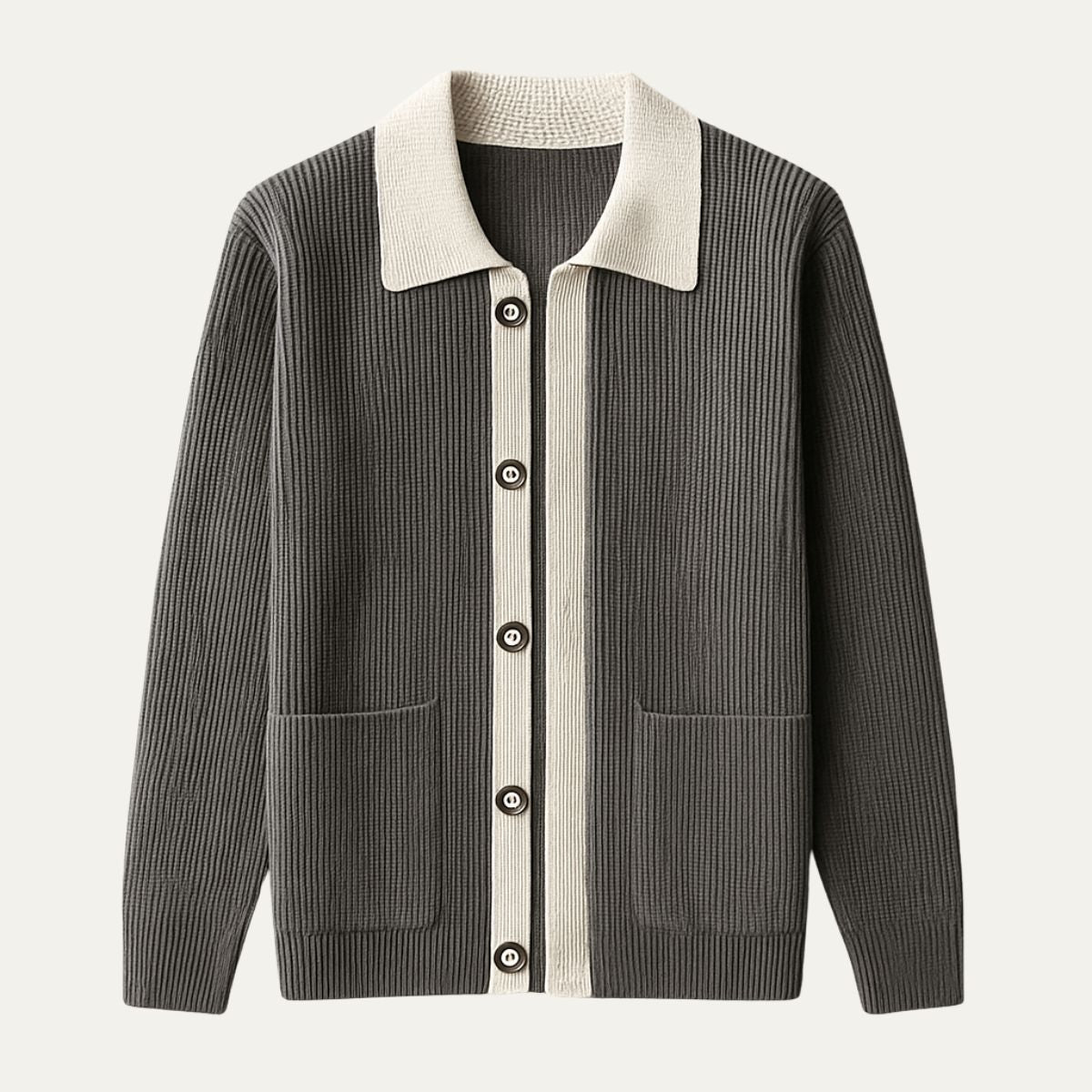 Classic Mens Cardigan Sweater with Pockets