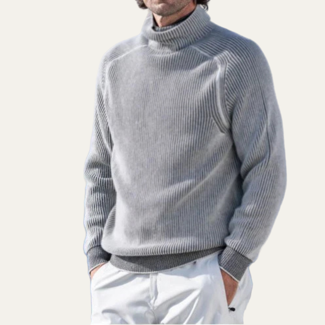 Thick Cable Knit Men's Turtleneck Sweater