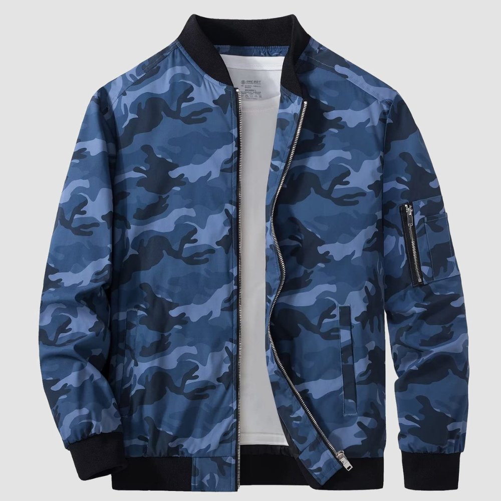 Men's Vintage Style Zip Up Bomber Coat