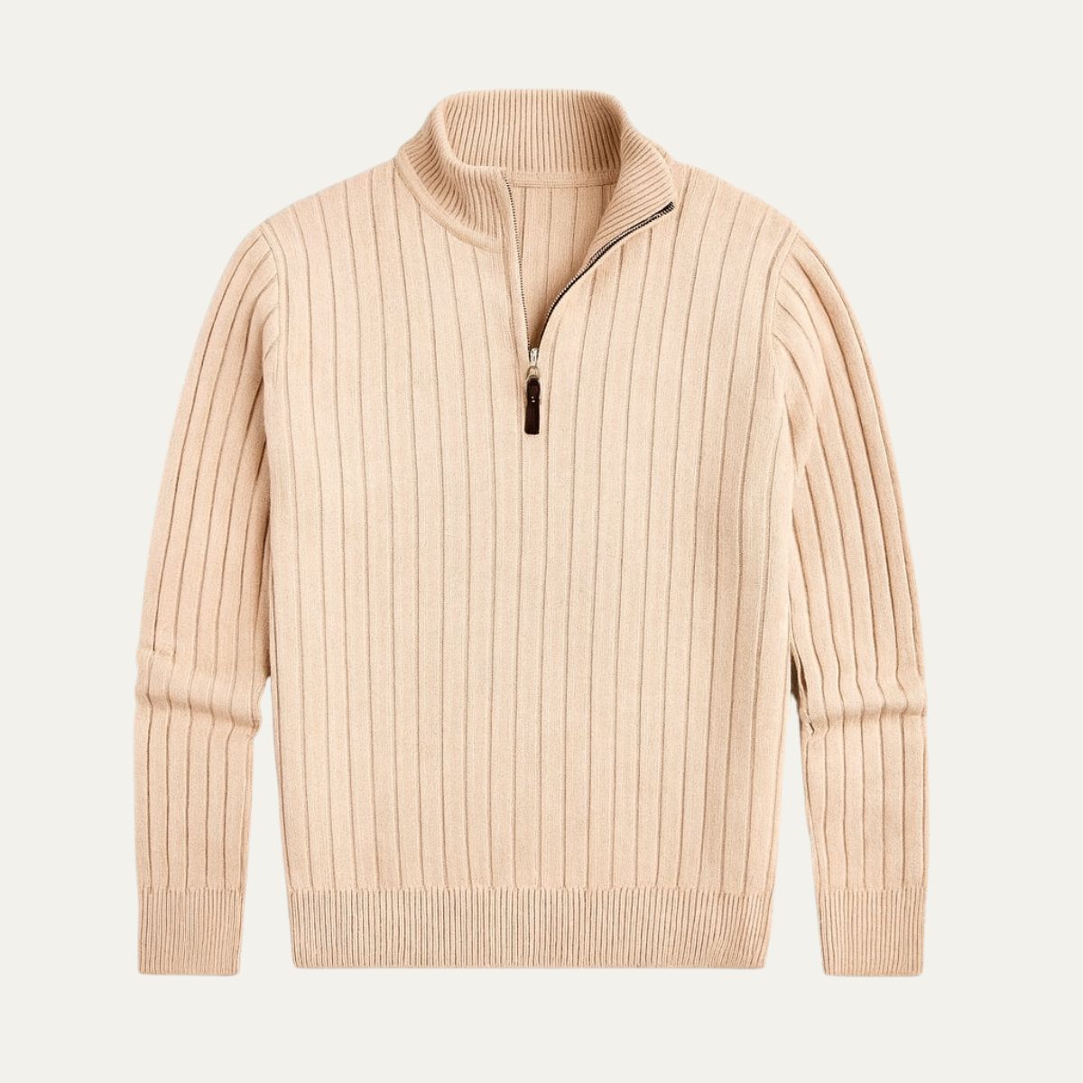 Men's Textured Quarter Zip Crew Neck Sweater