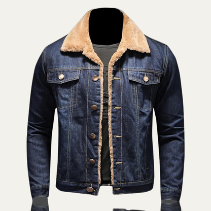 Men's Soft Corduroy Bomber Jacket with Faux Fur Collar
