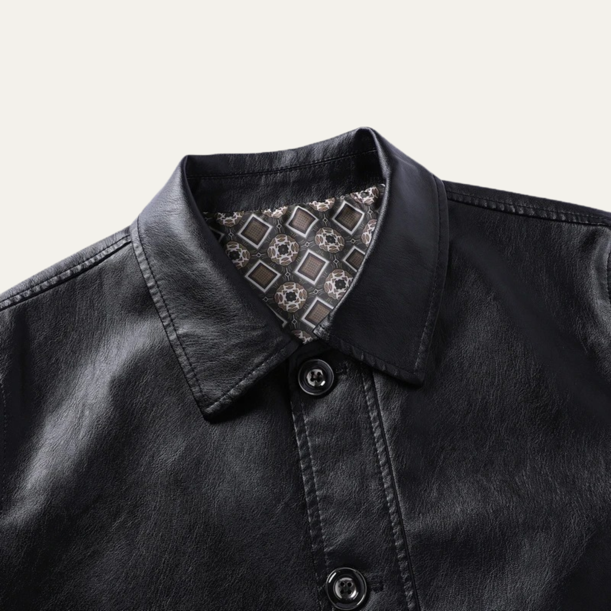 Classic Mens Leather Bomber Winter Coat