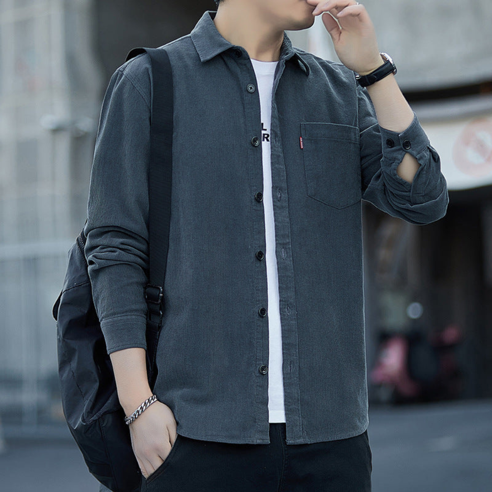 Relaxed Fit Mens Long Sleeve Coat