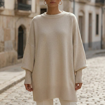 Cozy Women's Oversized Knit Sweater Poncho - OutfitLondon