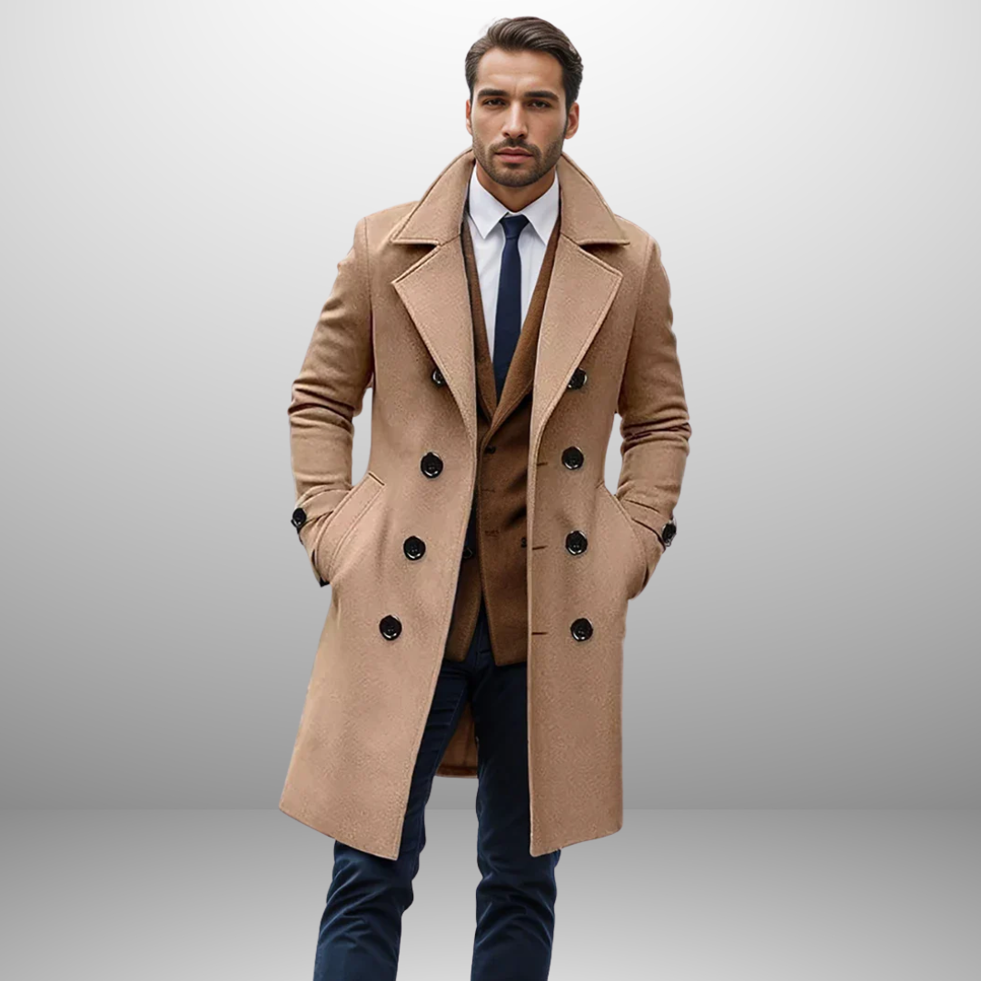 Classic Men's Double Breasted Overcoat