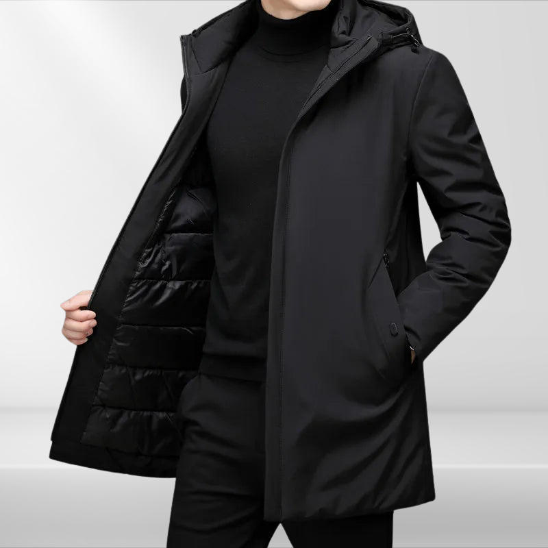Warm Men's Down Filled Hoodie Jacket