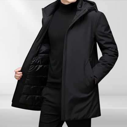 Warm Men's Down Filled Hoodie Jacket