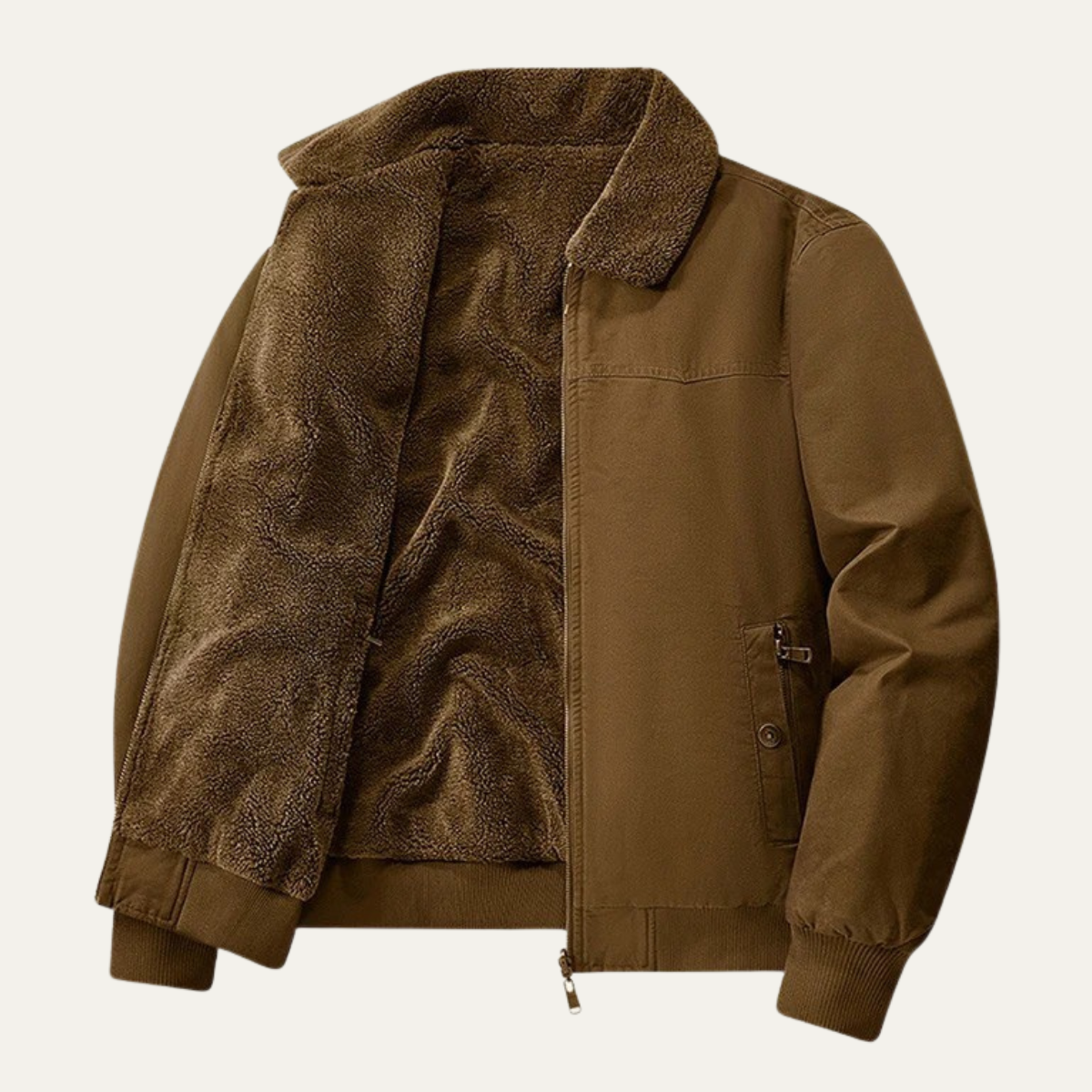 Warm Reversible Men's Fleece Bomber Jacket