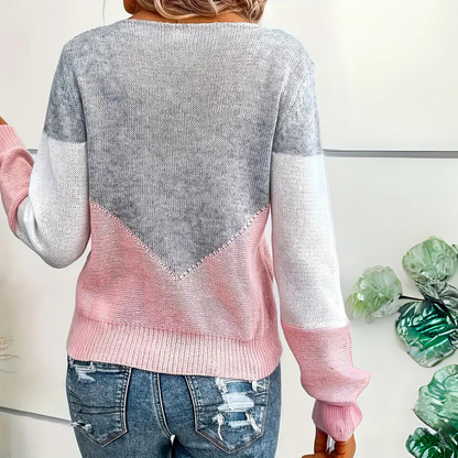 Women's Multicolor Crew Neck Sweater