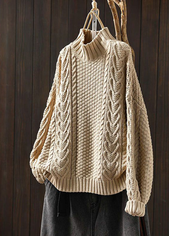 Cozy Large Cable Knit Winter Pullover Sweater