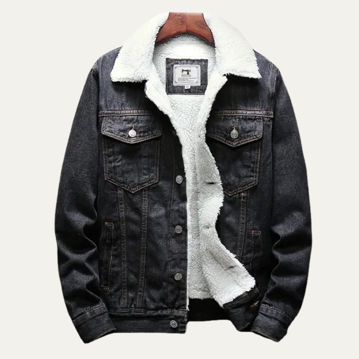 Warm Insulated Denim Jacket for Men