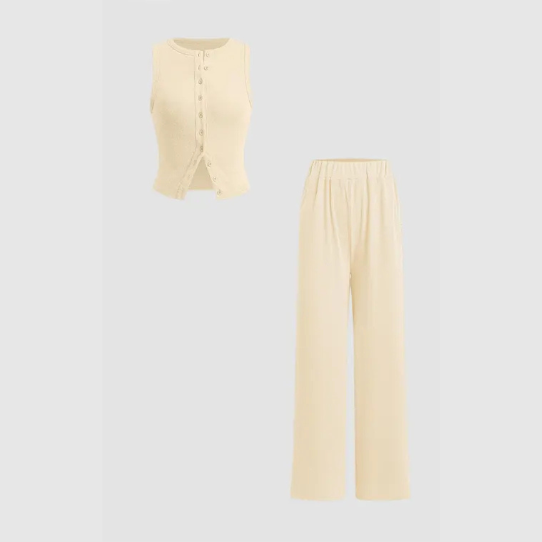 Soft Ribbed Tank and Pant Sleepwear Set