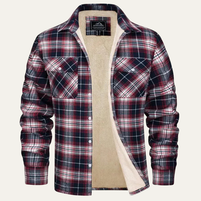 Men's Thick Corduroy Shearling Lined Bomber Jacket