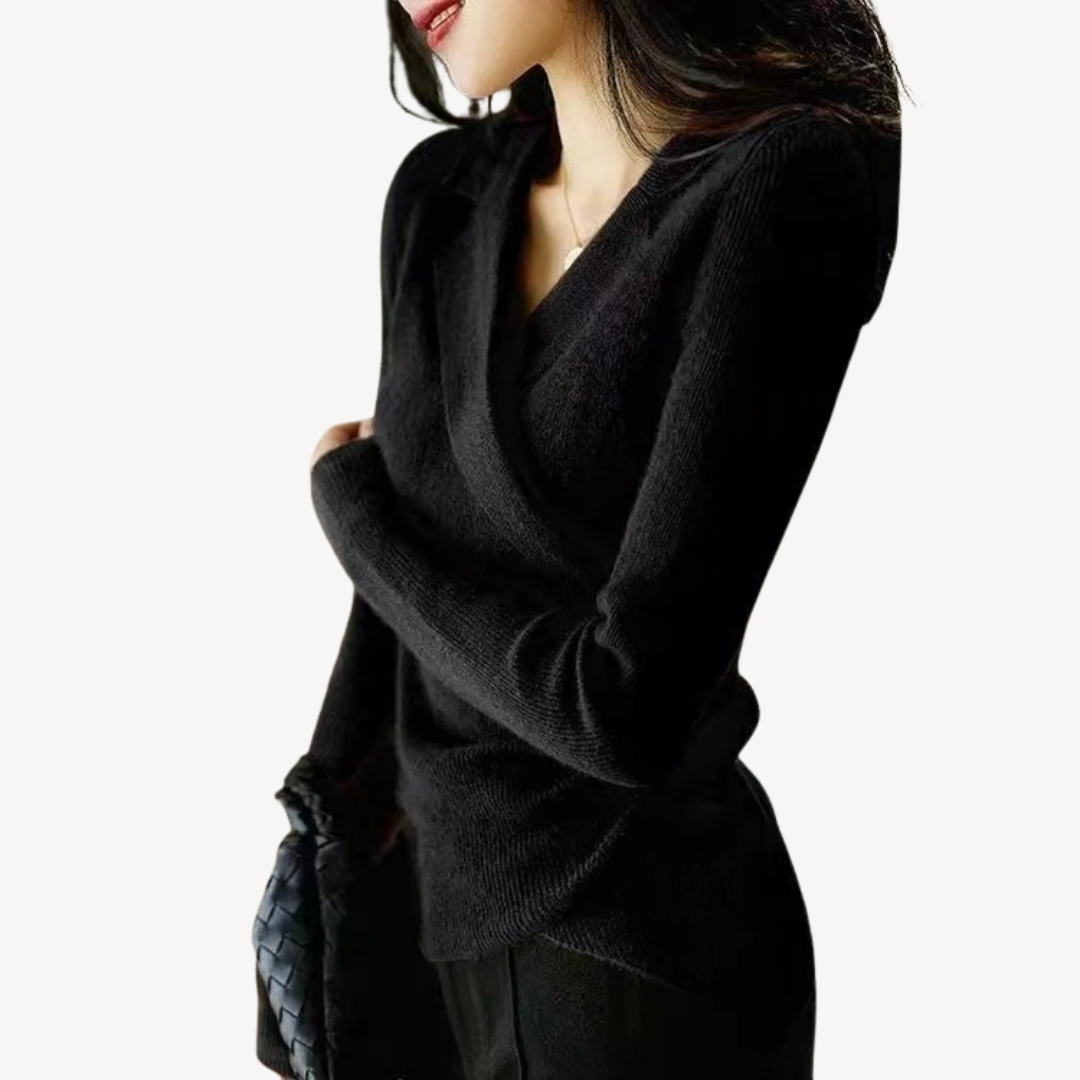 Soft Women's V-Neck Knit Sweater