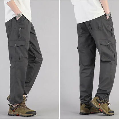 Comfortable Fit Cargo Pants with Stretch Waist