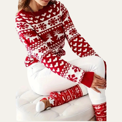 Colorful Winter Fair Isle Knit Sweater