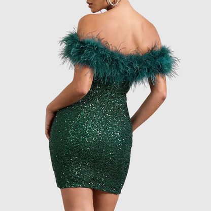Sparkly Off Shoulder Party Dress