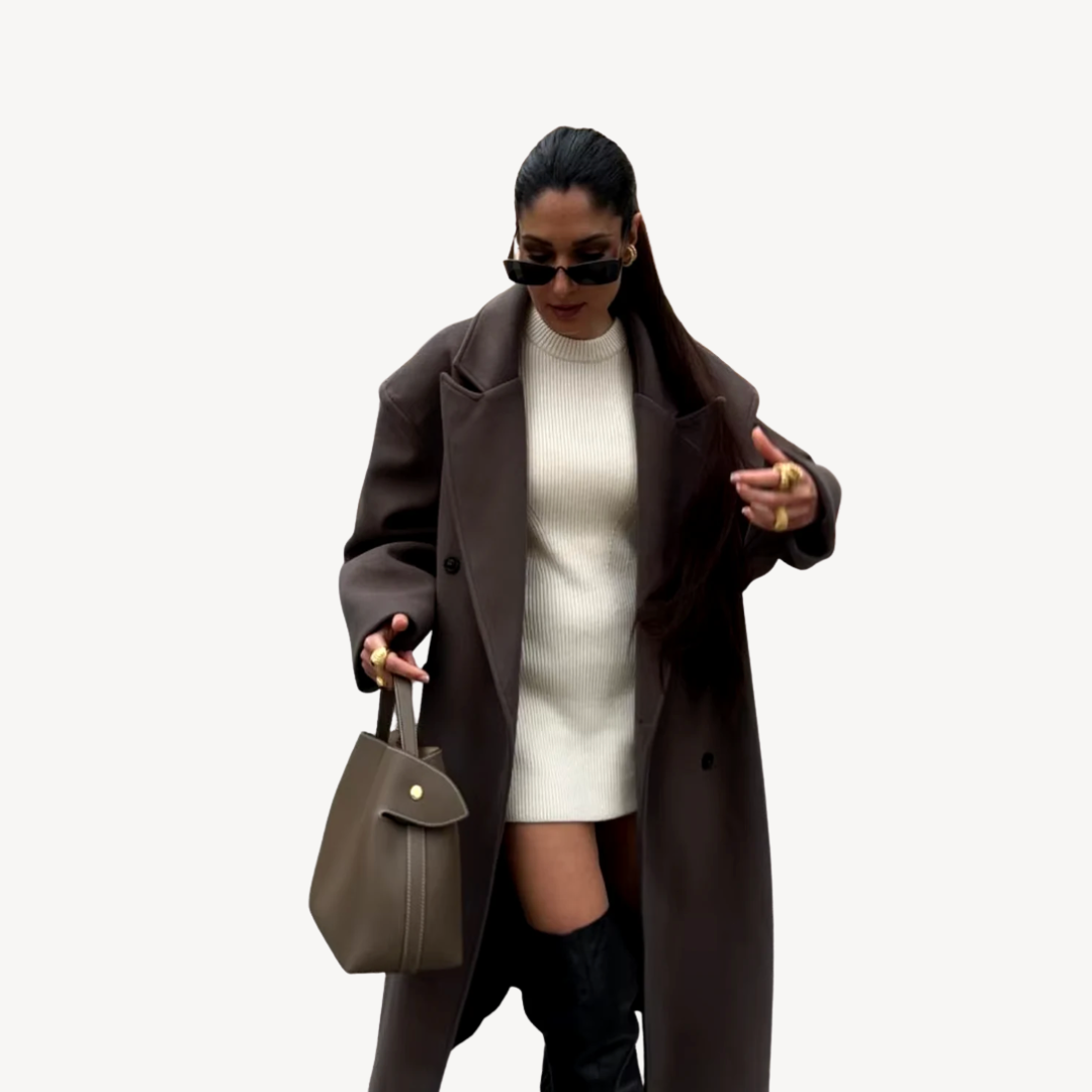 Ladies Warm Winter Long Trench Coat