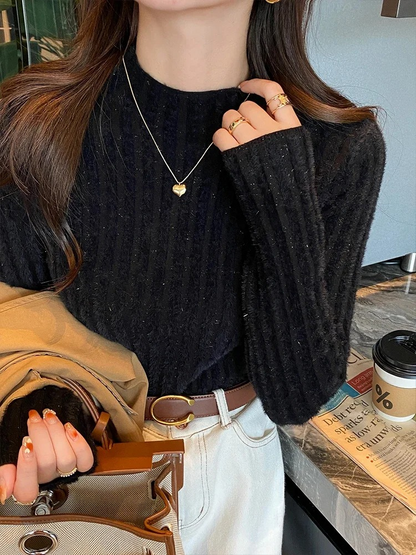 Cozy Ladies Wool Knit Winter Pullover Sweater