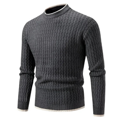 Relaxed Fit Textured Crew Sweater