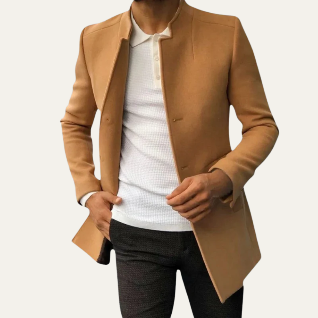 Simple Classic Fit Overcoat for Men