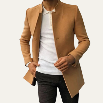 Simple Classic Fit Overcoat for Men