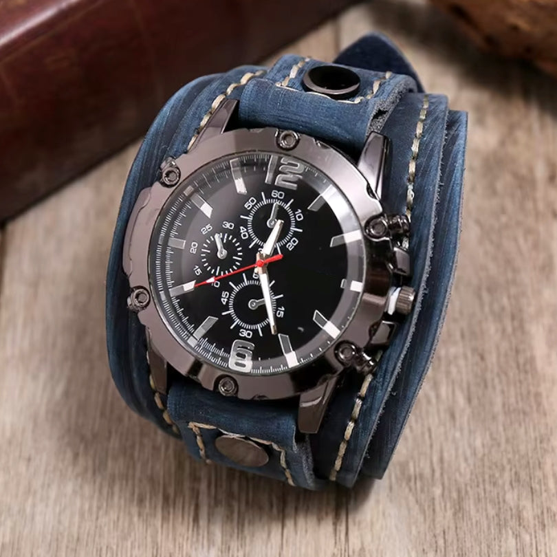 Classic Leather Mens Watch | Brown Handmade Strap