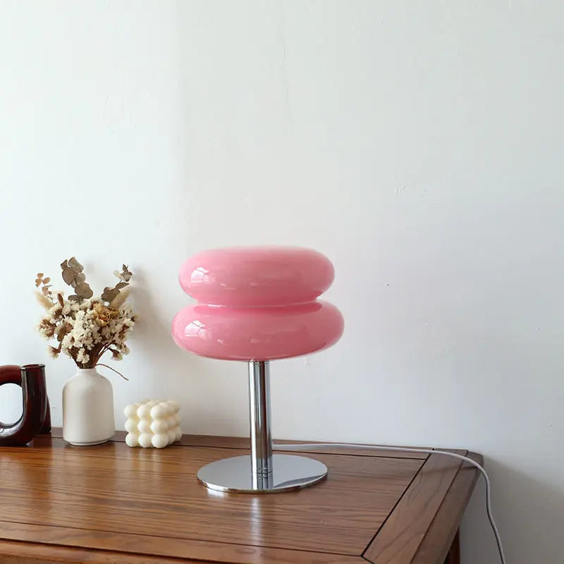 Modern Glass LED Desk Lamp with Sculpted Shade