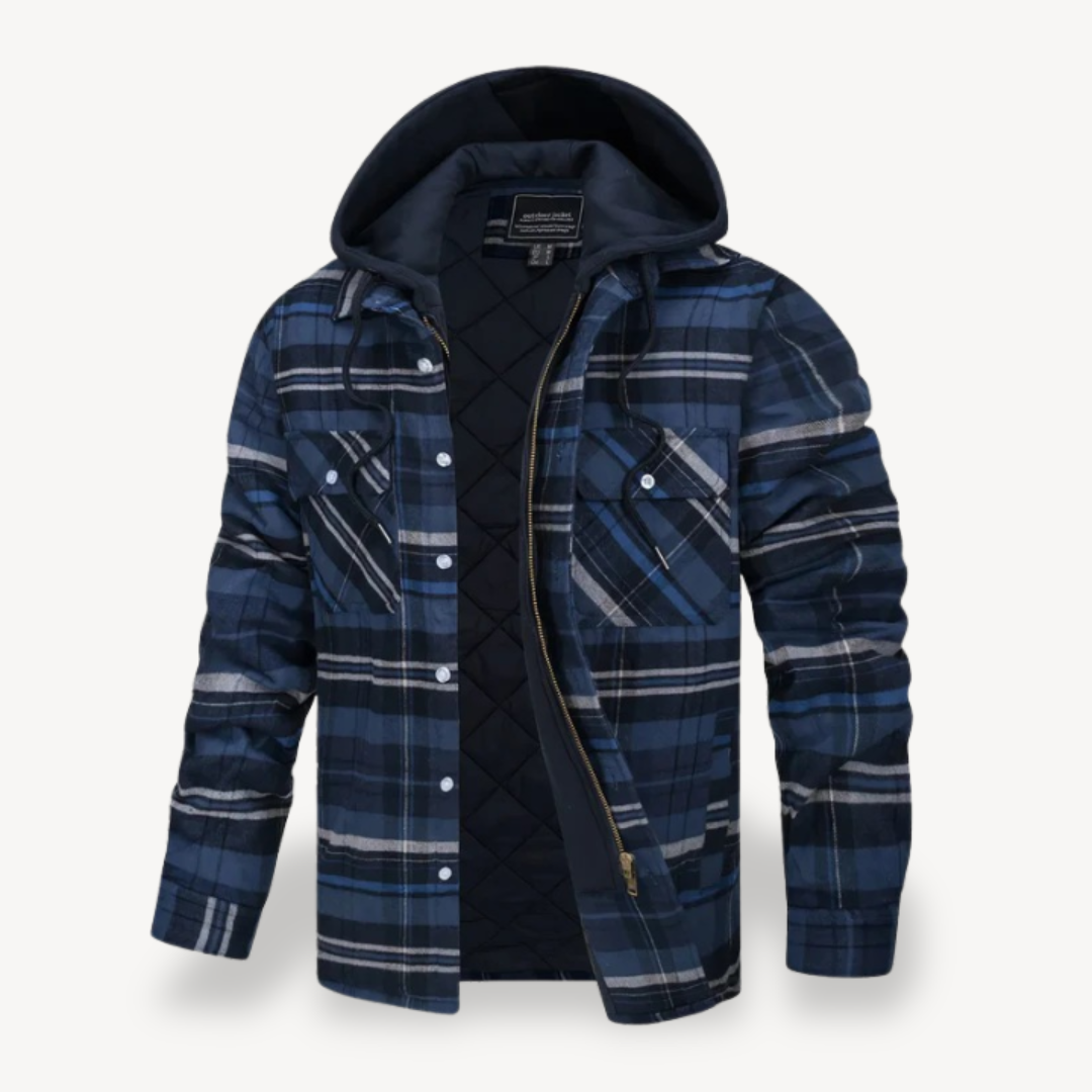 Warm Plaid Hoodie For Men