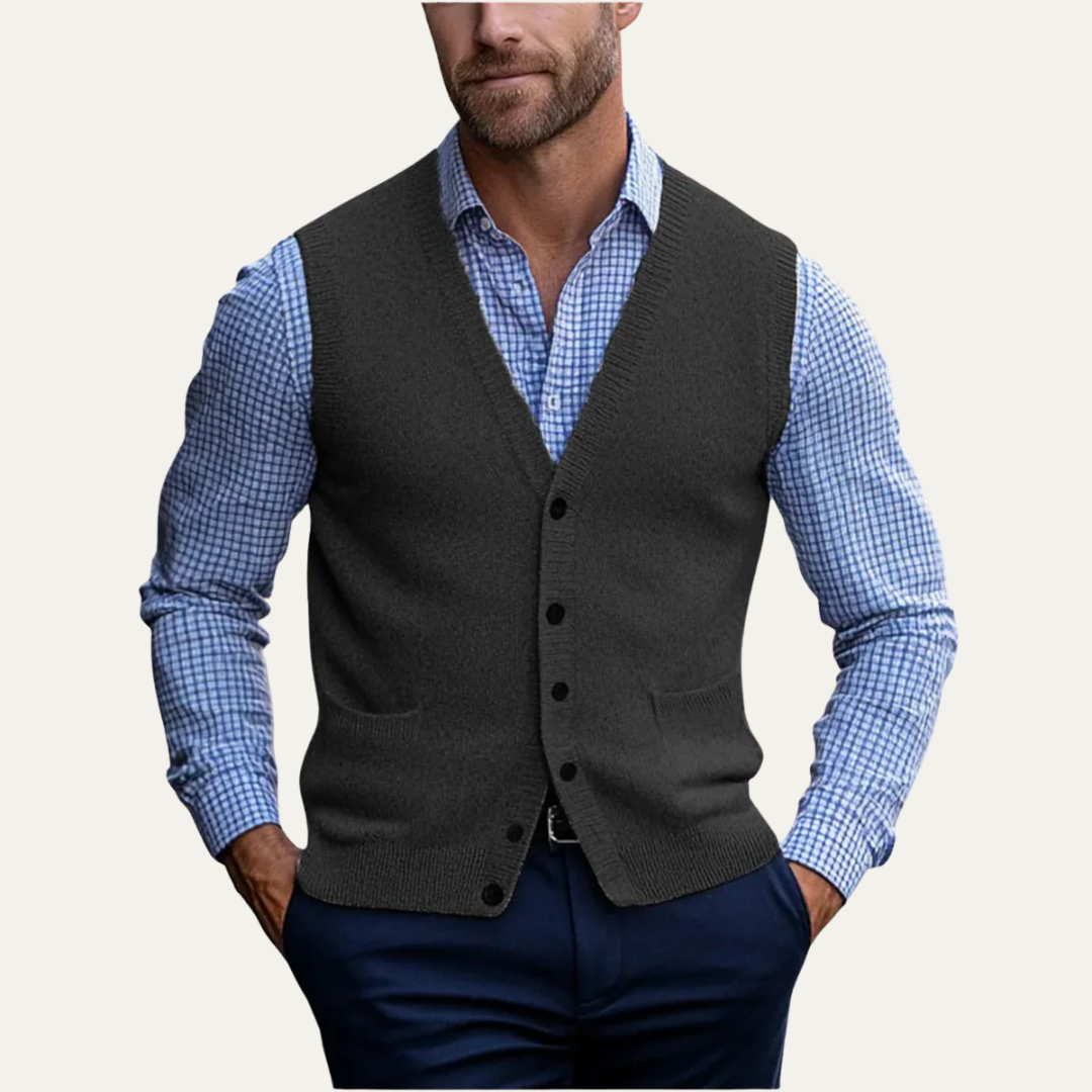 Men's Simple Crew Neck Sweater Vest