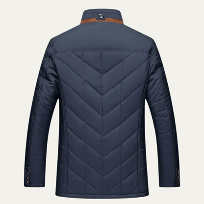 Warm Padded Mens Winter Coat with Faux Fur Trim