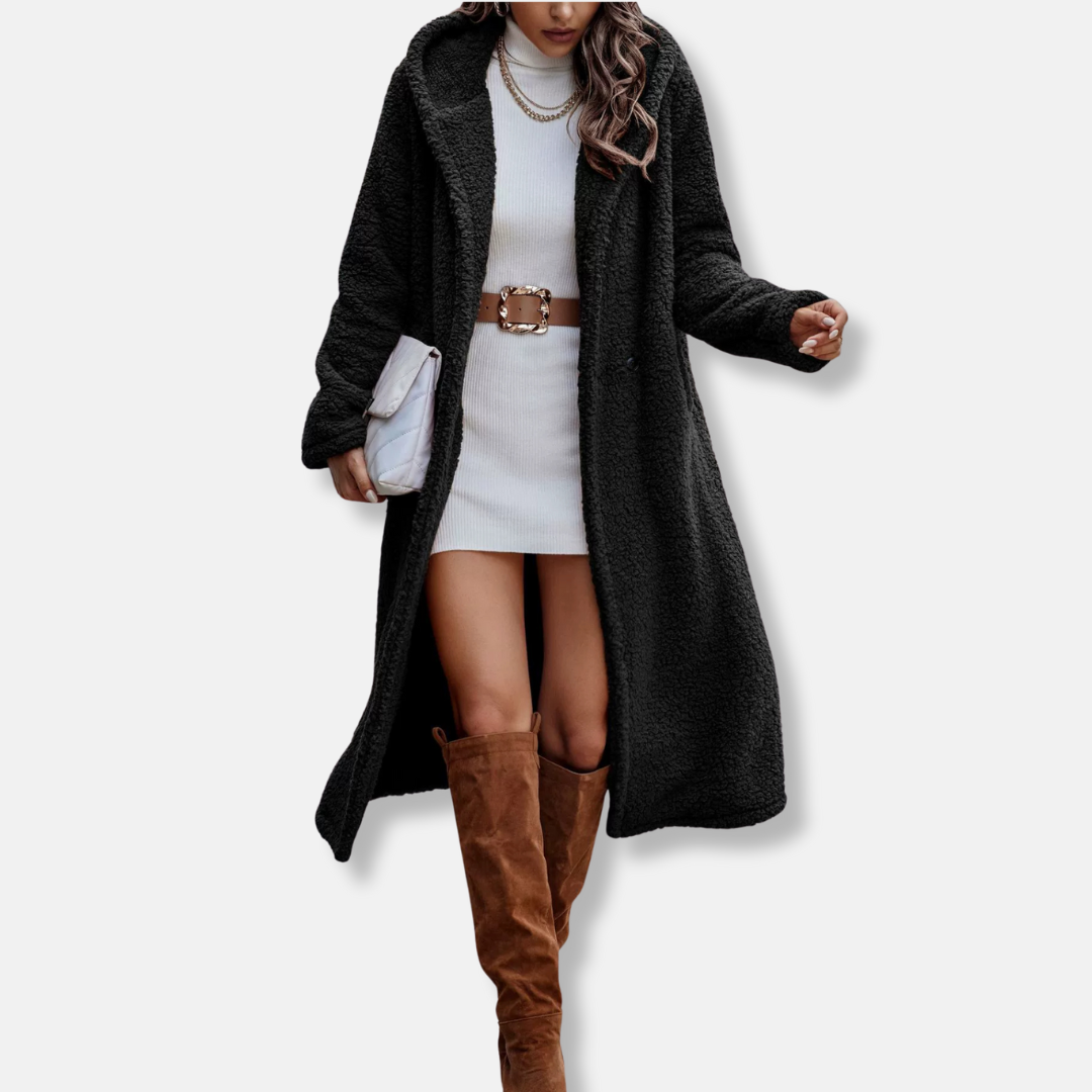 Soft Hooded Women's Fleece Coat Relaxed Fit