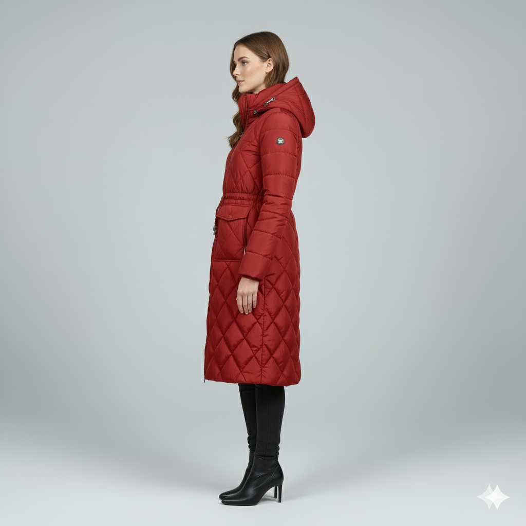 Warm Quilted Hooded Winter Parka for Women