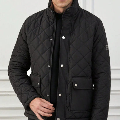 Classic Black Padded Mens Parka Jacket