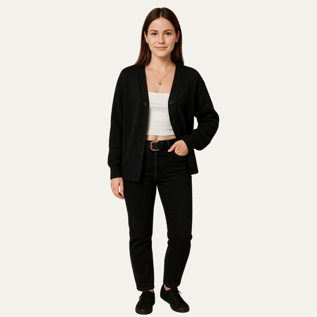 Relaxed Fit Open Front Cardigan Sweater - OutfitLondon
