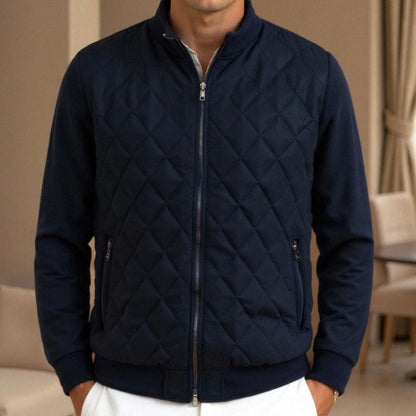 Classic Navy Quilted Mens Jacket